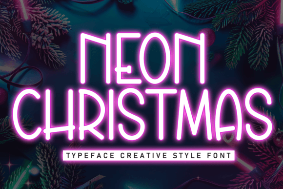 Neon Christmas Font for Web Design